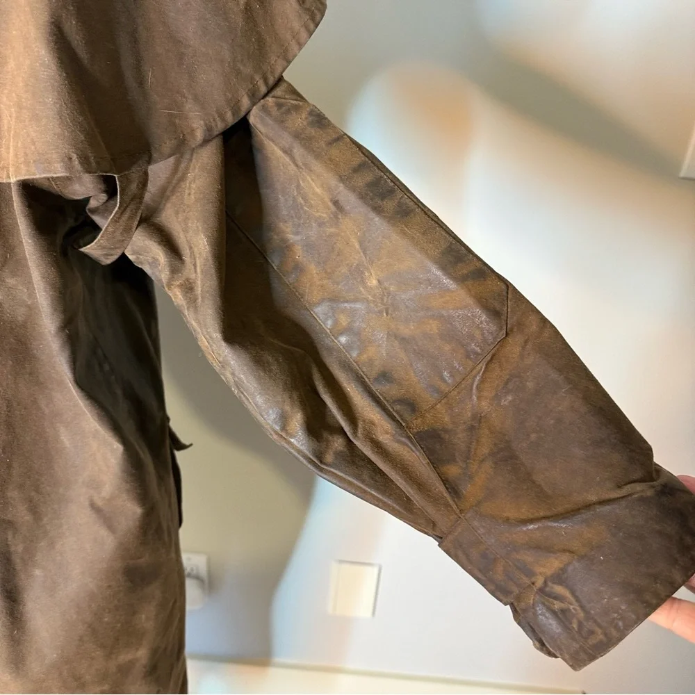 AUSTRALIAN OUTBACK COLLECTION Vintage Oilskin Drover Coat Duster Riding Unisex - Picture 9 of 16